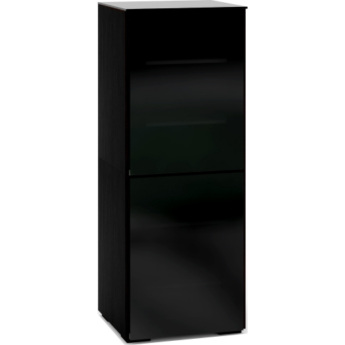 Oslo 617 AV Cabinet in Black Oak with Smoked Black Glass Doors & Top